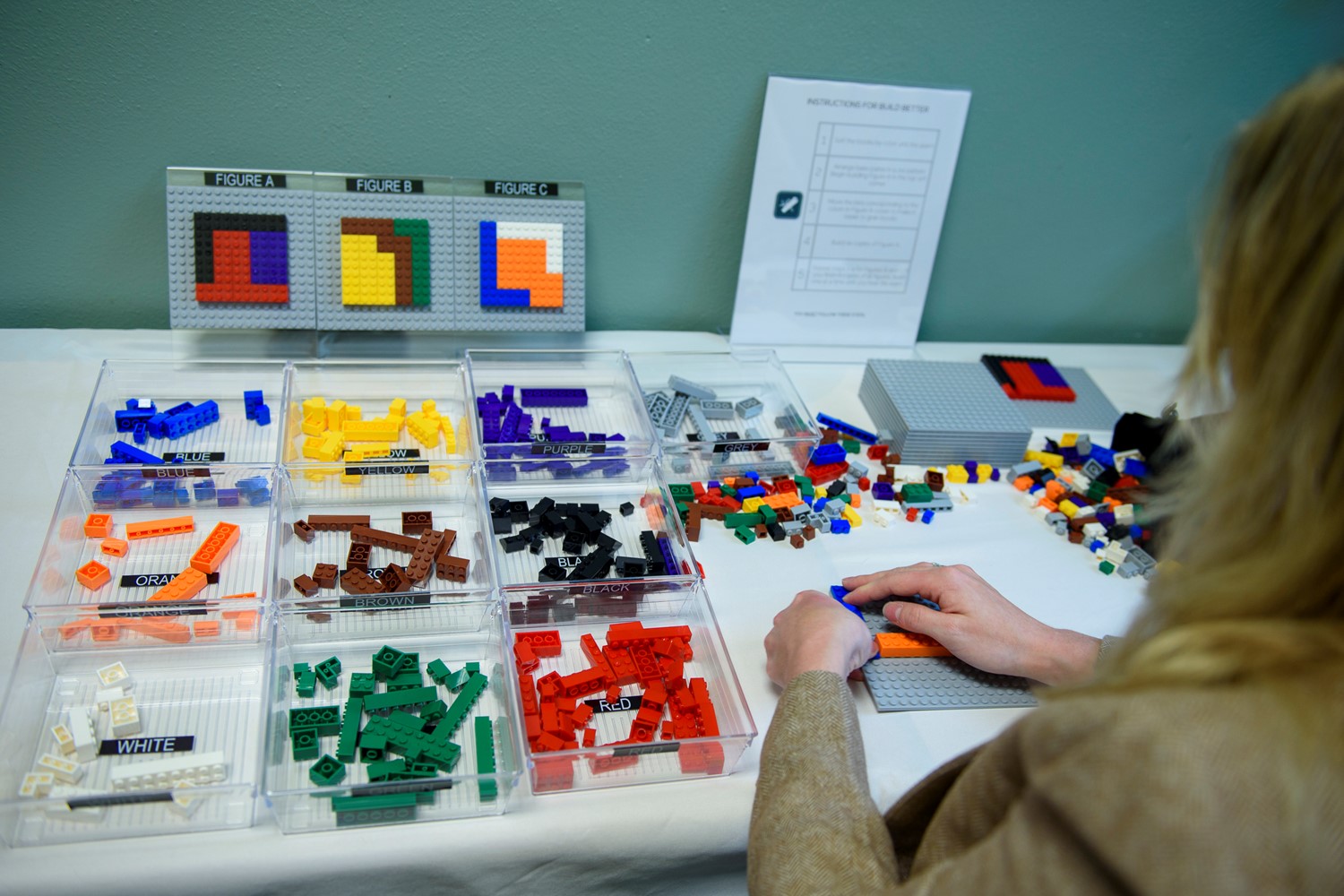 Student builds LEGO bricks